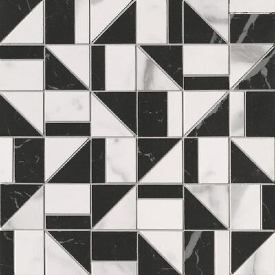 Плитка 31x31 Roma Gold Carrara Superiore Nero Elegante Slash Mosaico Fqkn черно-белый мрамор Fap Ceramiche