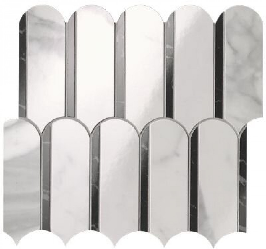 Плитка 31x28 Roma Gold Carrara Superiore Nero Elegante Archs Mosaico Fqkp глянцевая белый мрамор Fap Ceramiche