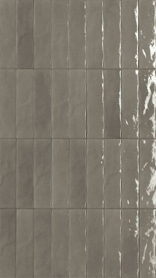 Плитка 24x6 Glim Grigio Fumo Brillante Frms глянцевая серый краска, штукатурка, однотонная Fap Ceramiche