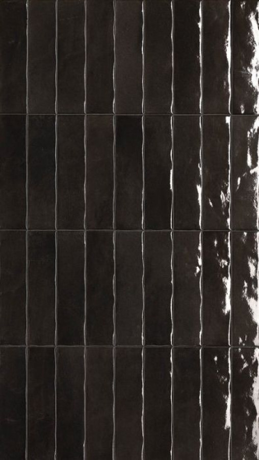 Плитка 24x6 Glim Lavagna Brillante Frmt глянцевая черный краска, штукатурка, однотонная Fap Ceramiche