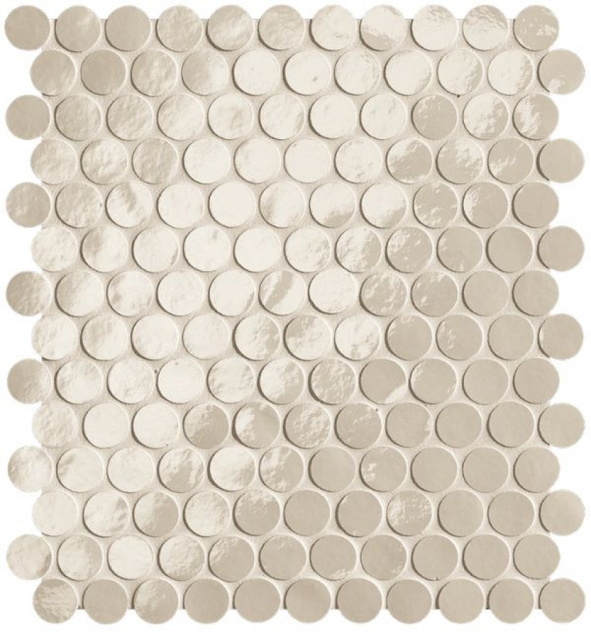 Плитка 33x30 Glim Avorio Round Mosaico Brillante Frof глянцевая бежевый однотонная Fap Ceramiche