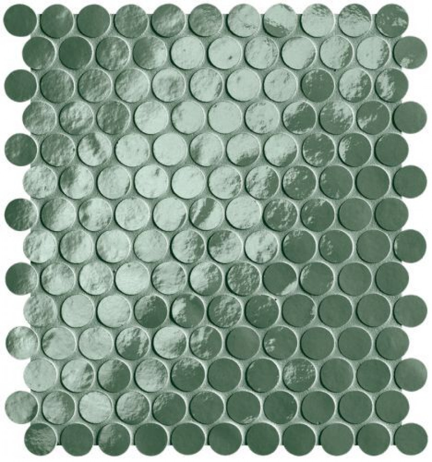 Плитка 33x30 Glim Salvia Round Mosaico Brillante Froo матовая зеленый терраццо Fap Ceramiche