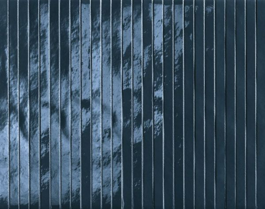 Плитка 31x24 Glim Blu Navy Tratti Mosaico Brillante Frot глянцевая синий однотонная Fap Ceramiche