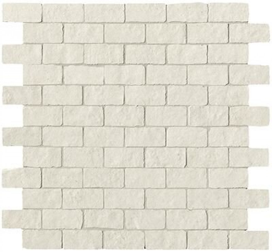 Плитка 31x31 9мм Lumina Stone Light Brick Macromosaico Anticato Foml матовая белый камень Fap Ceramiche