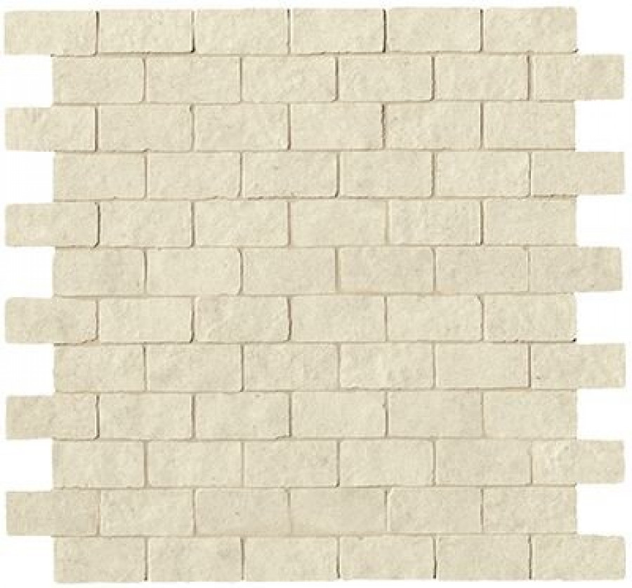 Плитка 31x31 9мм Lumina Stone Beige Brick Macromosaico Anticato Fomj матовая бежевый камень Fap Ceramiche