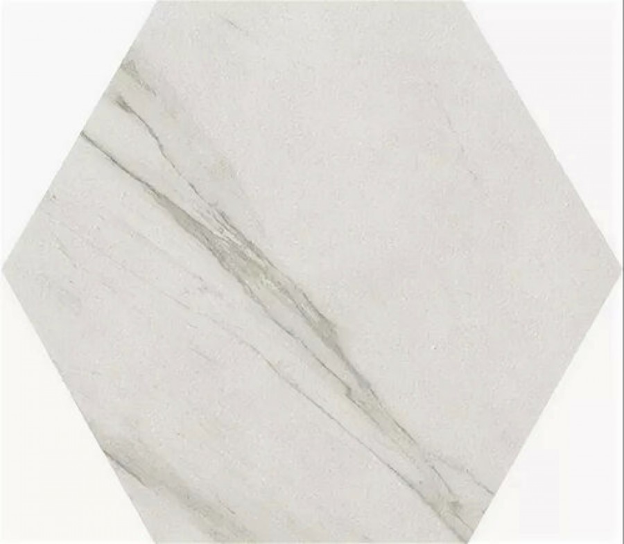 Плитка Roma Statuario Esagono Flvd матовая белый мрамор 25x22 9мм Fap Ceramiche