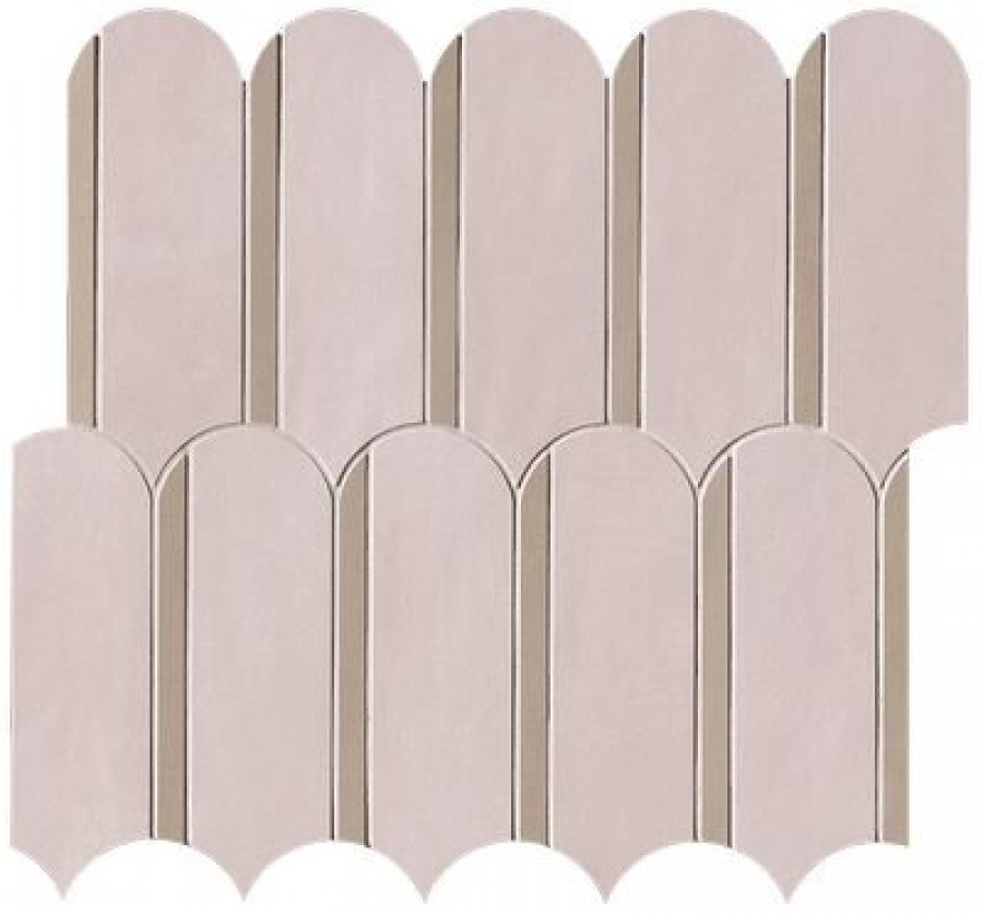 Плитка Milano Mood Cipria & Biscotto Archs Mosaico Fqku розовый бетон, цемент, краска, штукатурка 31x28 Fap Ceramiche