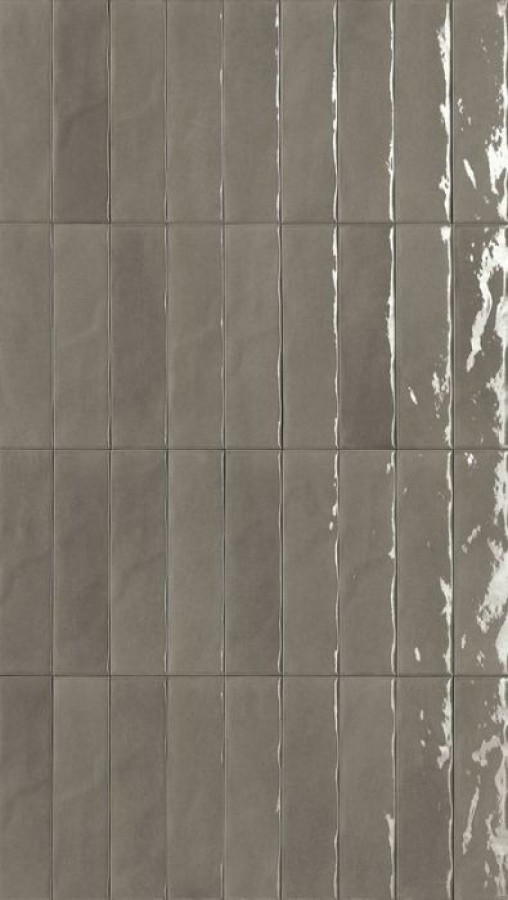 Плитка Glim Grigio Fumo Brillante Frms глянцевая серый однотонная, краска, штукатурка 24x6 Fap Ceramiche