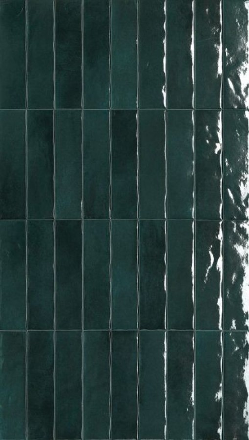 Плитка Glim Petrolio Brillante Frmv глянцевая бирюзовый, зеленый однотонная, краска, штукатурка 24x6 Fap Ceramiche