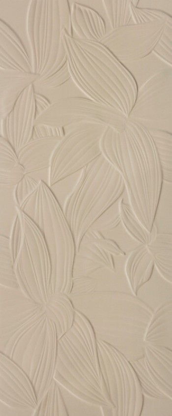 Плитка Materia Brillante Foglie Linfa Ftor 3d бежевый однотонная, краска, штукатурка 120x50 Fap Ceramiche