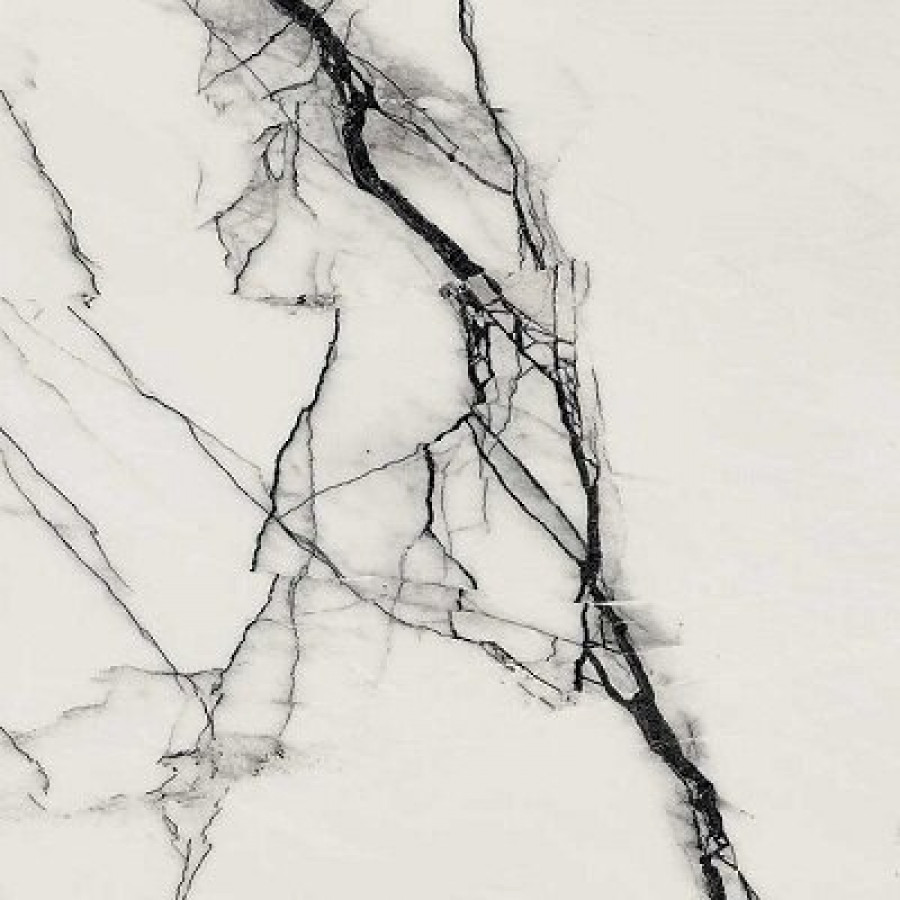 Плитка 60x60 9мм B&w Marble Breach High-Glossy Ret 766603 глянцевая белый мрамор Floor Gres