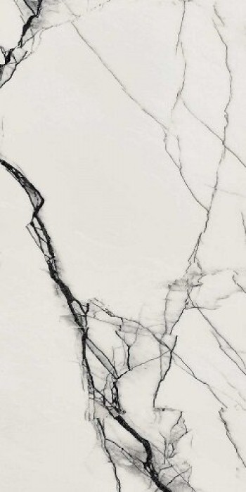 Плитка B&w Marble Breach High-Glossy Ret 766402 глянцевая белый мрамор 120x60 9мм Floor Gres