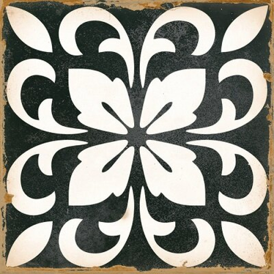 Плитка Casablanca Rialto 29418 матовая черный с рисунком 13x13 Harmony