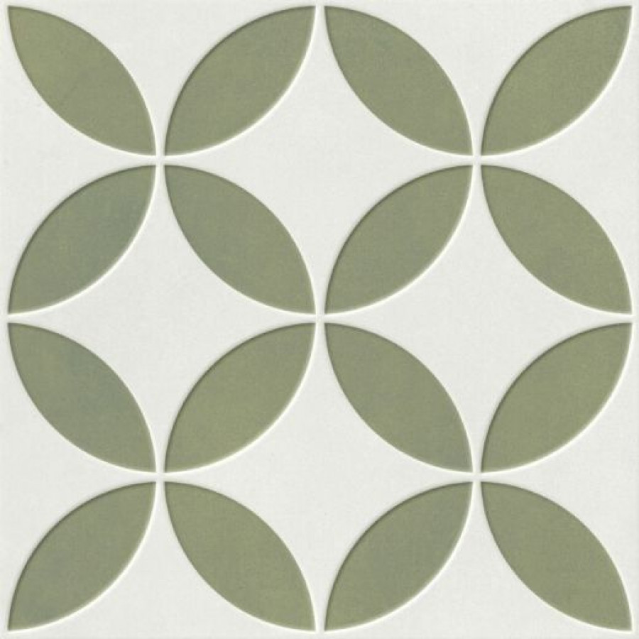Плитка Mayari Green Petals Lt 223 37798 микс зеленый, мультиколор, белый, белый 22x22 Harmony