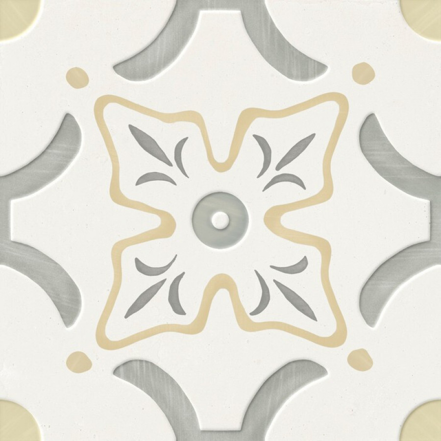 Плитка Llevant Yellow Flower Lt 40459 желтый, мультиколор, серый, белый с рисунком, краска, штукатурка 22x22 Harmony