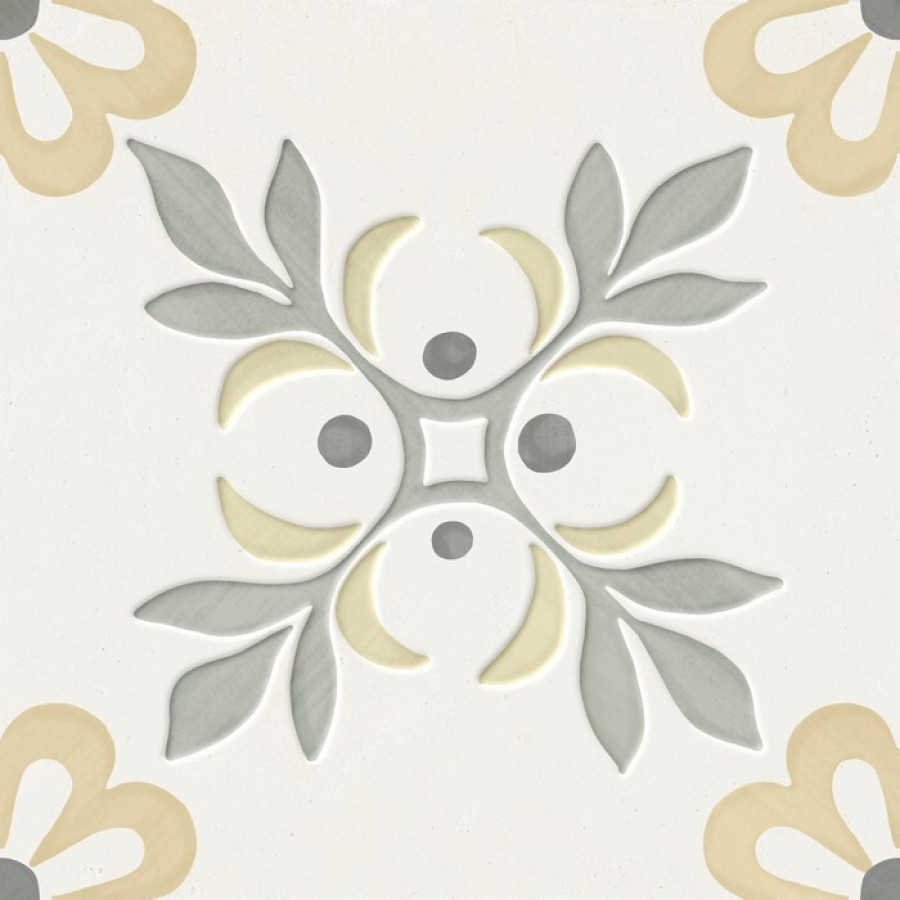 Плитка Llevant Yellow Garden Lt 40460 желтый, мультиколор, серый, белый с рисунком, краска, штукатурка 22x22 Harmony