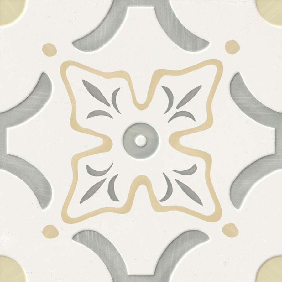 Плитка Llevant Yellow Flower Lt 40459 желтый, мультиколор, серый, белый с рисунком, краска, штукатурка 22x22 Harmony