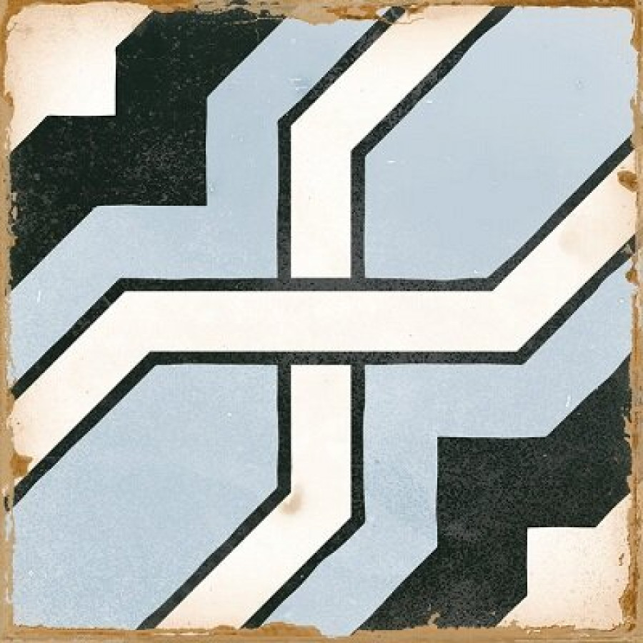Плитка 13x13 Casablanca Attia 29416 матовая голубой с рисунком Harmony