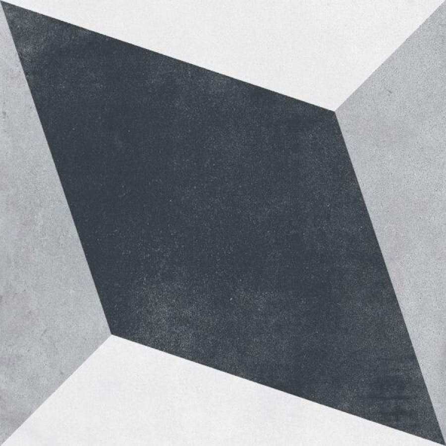 Плитка 22x22 9мм Cuban Block 22,3 9 37237 матовая серый бетон, цемент, с рисунком Harmony