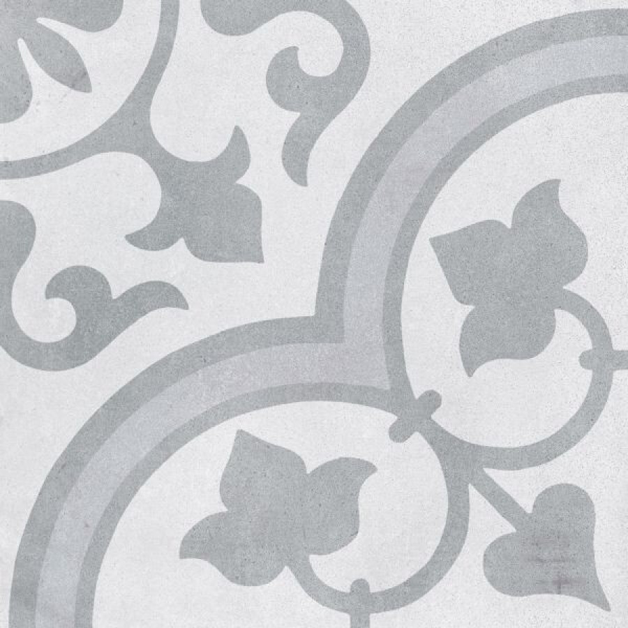 Плитка 22x22 9мм Cuban Silver Ornate 22,3 9 37239 матовая серый бетон, цемент, с рисунком Harmony