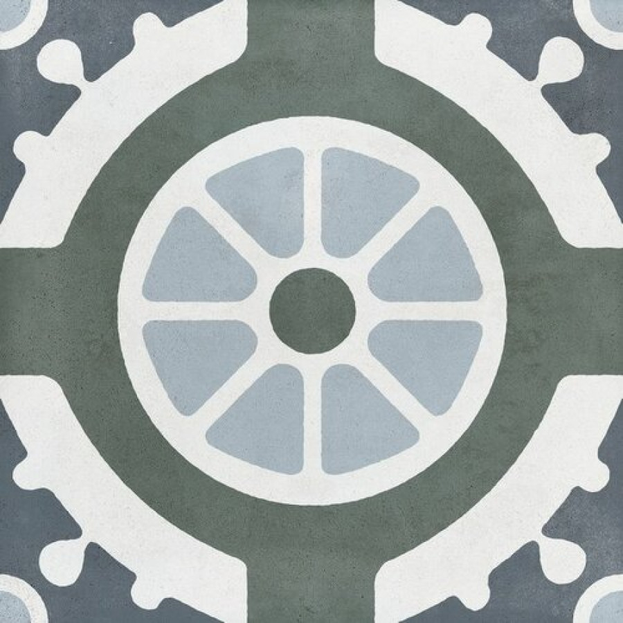 Плитка 22x22 10мм Havana White Round 22,3 24766 матовая темно-серый бетон, цемент, с рисунком Harmony