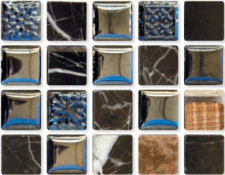 Мозаика 30x30 8мм Zeus 15, Стекло Камень Керамика Zeus 15 микс черный камень, мрамор Irida