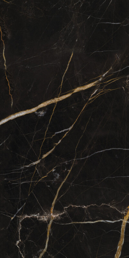 Плитка 120x60 9мм Elements Lux Port Laurent 60X120Nat 25A2 черный мрамор Keope Ceramiche