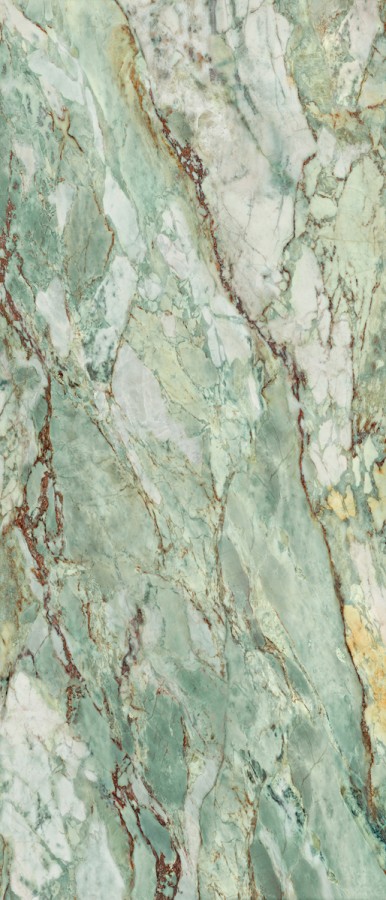 Керамогранит 280x120 Marmi Siciliani Green Sky Lap Ret полированная 6мм La Fabbrica