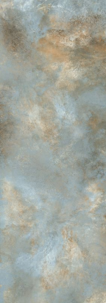 Плитка 300x100 6мм Ossido Verderame 5 Lamf009960 матовая голубой металл Laminam