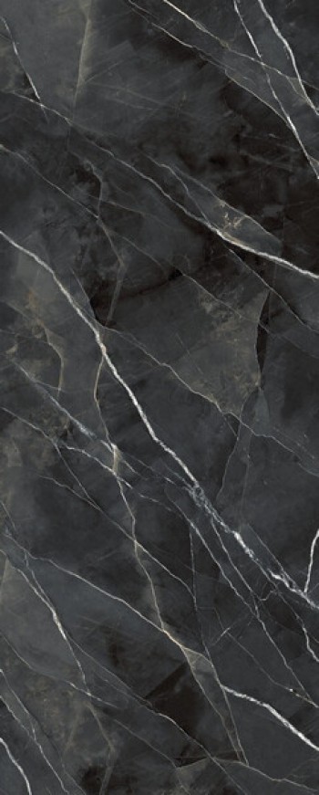 Плитка 300x120 6мм Diamond Calacatta Black Lucidato Starlit 5 Lamff01413 темно-серый, черный мрамор Laminam