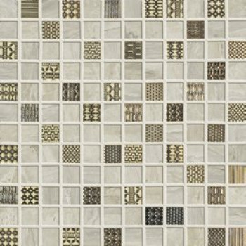 Керамогранит 29x29 Gemstone Mosaico ivory dec глянцевая слоновая кость Ascot