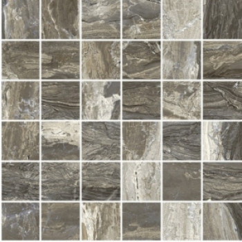 Керамогранит 32x32 Gemstone Mosaico taupe rett см глянцевая коричневый Ascot