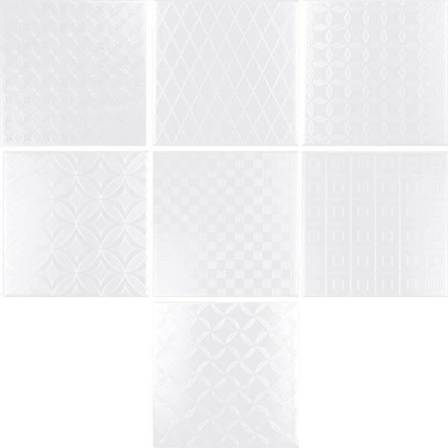 Плитка 20x20 9мм Black&White Decor blanco mикс из белых декоров глянцевая белый Cas Ceramica