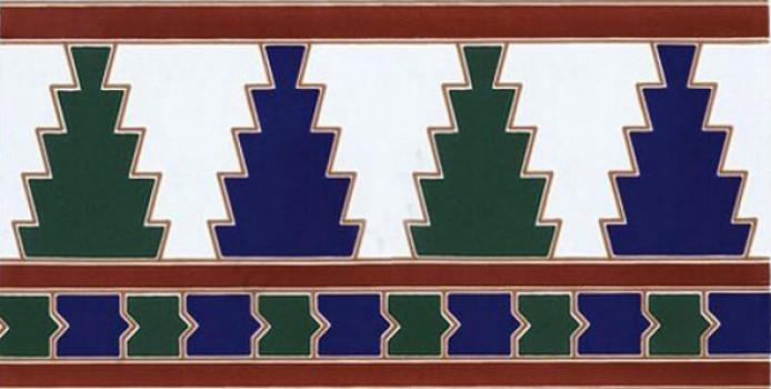 Плитка 28x14 Areej Cenefa глянцевая зеленый Cas Ceramica