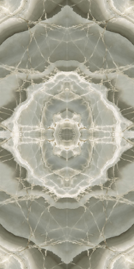 Керамогранит 120x60 декор Jade Bookmatch Malachite Lev S 4 полированная 10мм Cerdomus