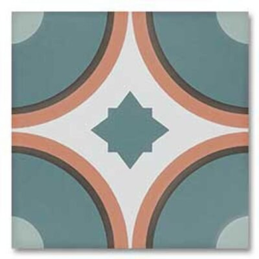 Плитка 15x15 9мм Sync Circle Blue 125630 матовая голубой с рисунком DNA Tiles