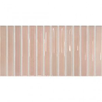 Плитка 25x13 Flash Bars Blush 133472 глянцевая розовый однотонная DNA Tiles