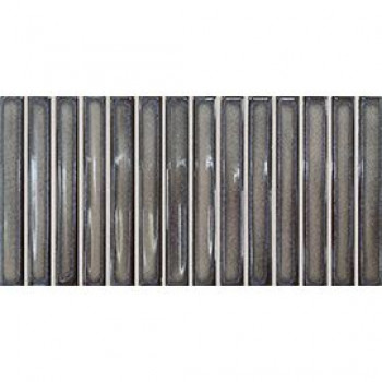 Плитка 25x13 Osaka Bars Grey 133479 глянцевая темно-серый, черный краска, штукатурка, однотонная DNA Tiles