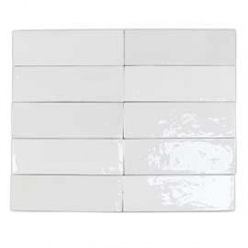 Плитка Safi White 122108 глянцевая белый однотонная 16x5 8мм DNA Tiles