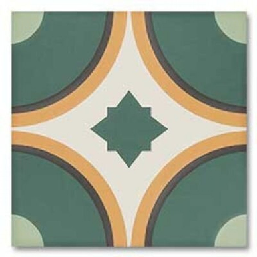Плитка Sync Circle Green 125631 матовая зеленый с рисунком, с рисунком 15x15 9мм DNA Tiles