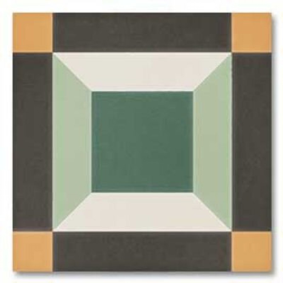 Плитка Sync Cube Green 125641 матовая мультиколор с рисунком 15x15 9мм DNA Tiles