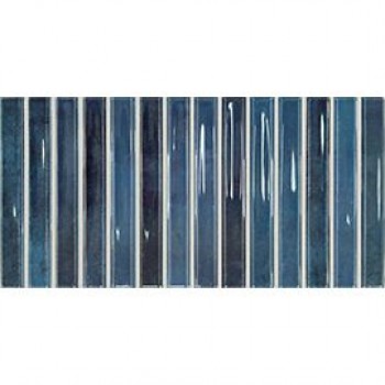 Плитка Flash Bars Cobalt 133475 глянцевая, 3d синий однотонная, краска, штукатурка 25x13 DNA Tiles