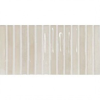 Плитка Flash Bars Ivory 133471 глянцевая, 3d белый однотонная, краска, штукатурка 25x13 DNA Tiles