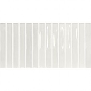 Плитка Flash Bars White 133469 глянцевая, 3d белый однотонная 25x13 DNA Tiles