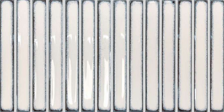 Плитка Osaka Bars White 133478 глянцевая, 3d белый однотонная, краска, штукатурка 25x13 DNA Tiles