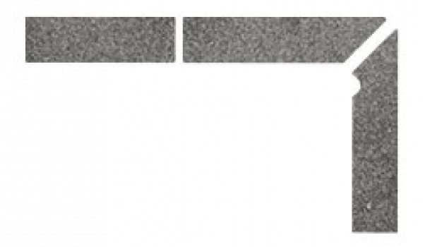 Плитка плинтус для ступеней клинкерная 30x30 Alpen 058 Антрацит Правый 3 Части противоскользящая серый темный Interbau