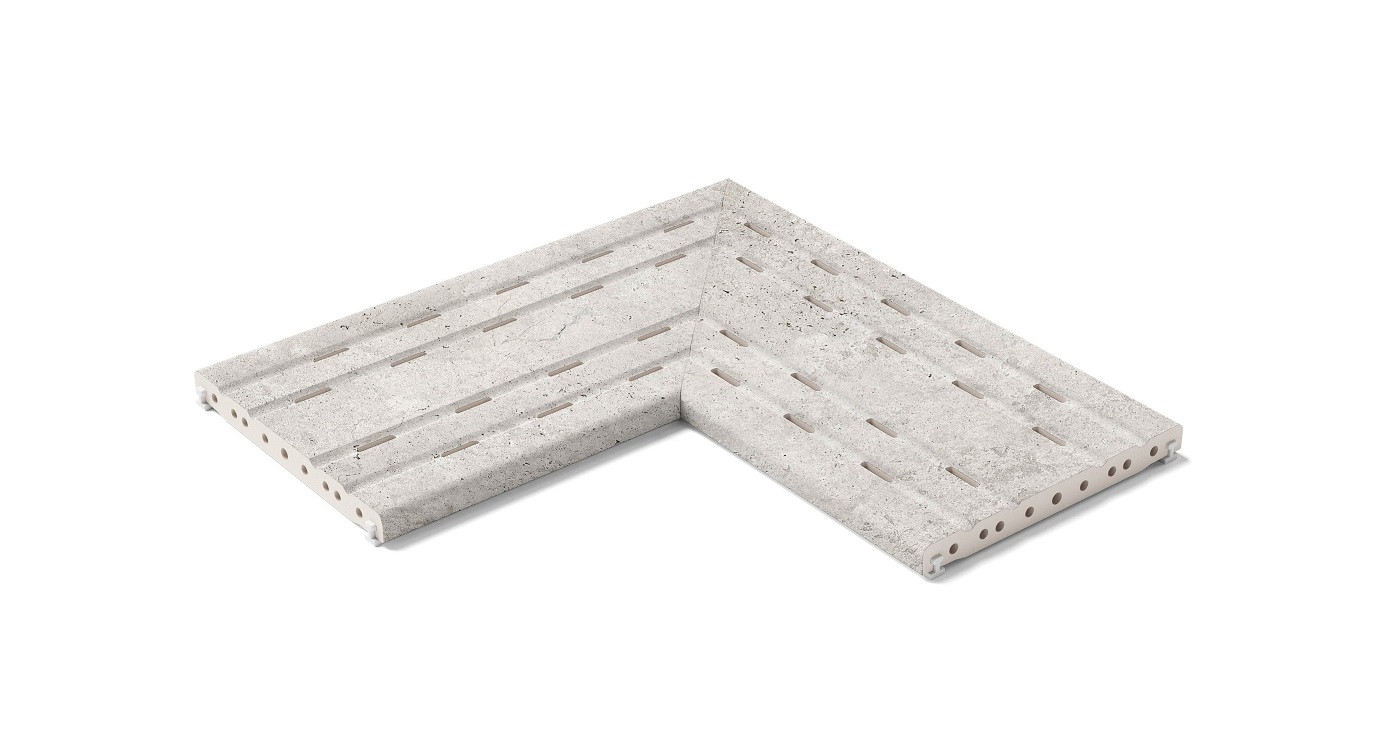 Плитка керамогранитная 30x30 Crosscut 1026 Решетка Угол Из 2Х Частей/rejilla Rj25 Esquina Rj25 E000 R11 Anti-Slip матовая серебристый Kerastep