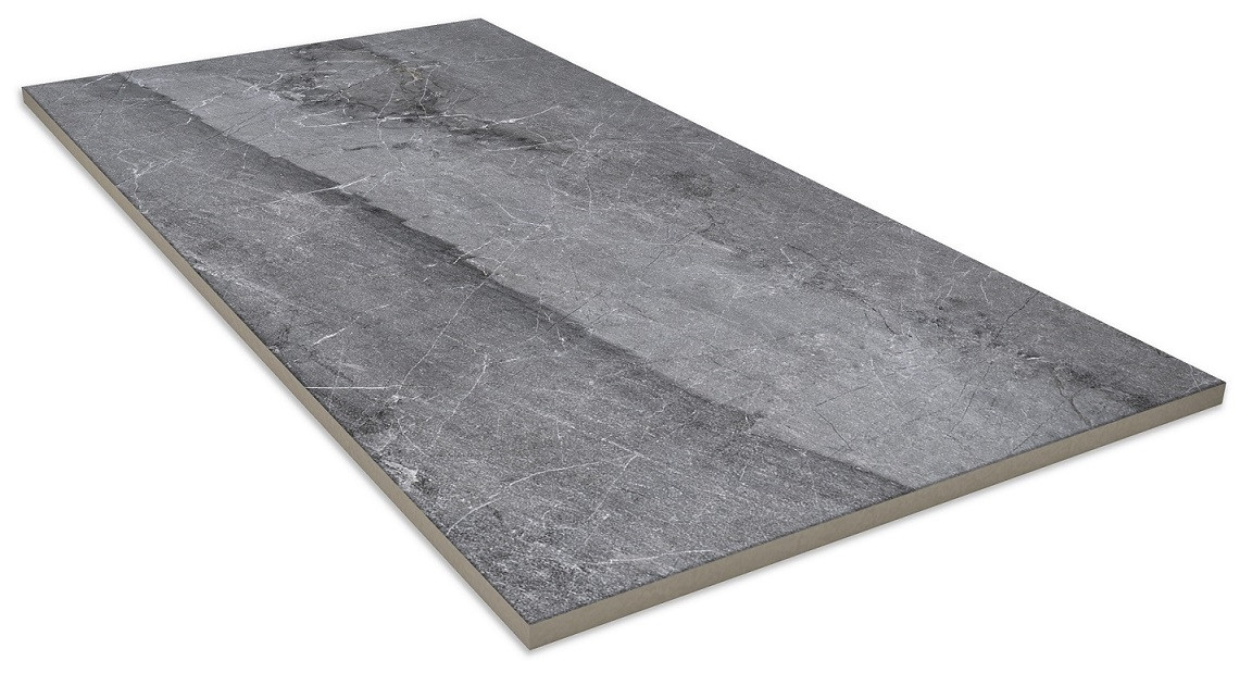 Плитка керамогранитная 67x33 Marble Ceniza 441/base R9 противоскользящая серый темный 10мм Kerastep