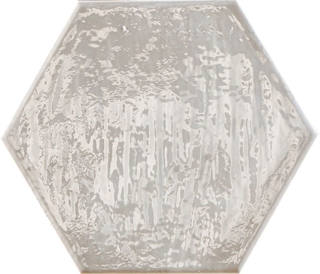 Керамогранит 23x20 Rain Grigio Hex глянцевая серый Prissmacer