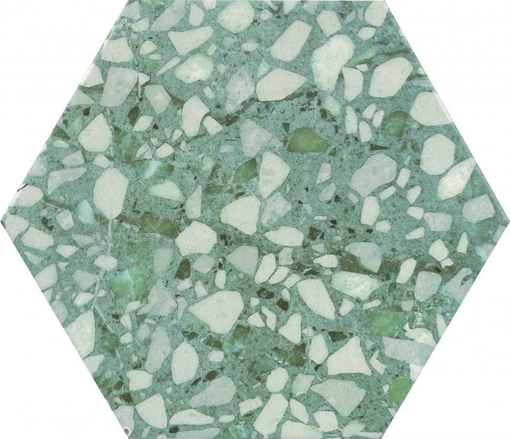 Керамогранит 27x23 Six Terazzo sage матовая зеленый Durstone